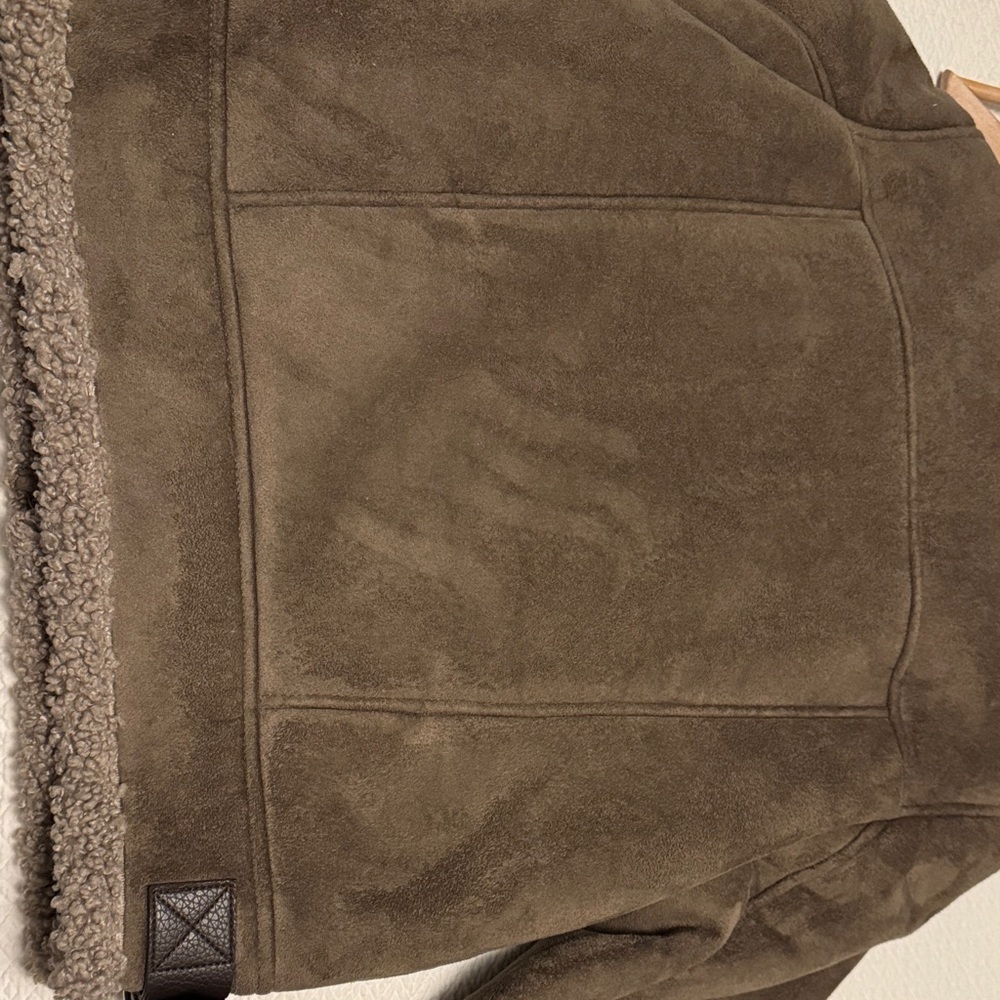 Zara TRF Women’s Brown Suede And Sherpa Fleece Jacket - Picture 7 of 12